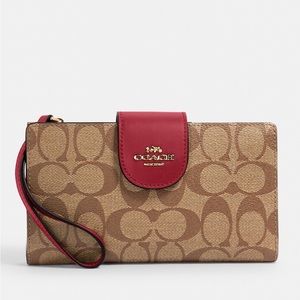 ***🛑SOLD🛑***Coach Tech Phone Wallet In Colorblock Signature Canvas